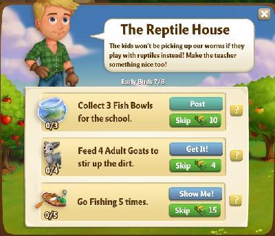 farmville 2 early birds: the reptile house rewards, bonus