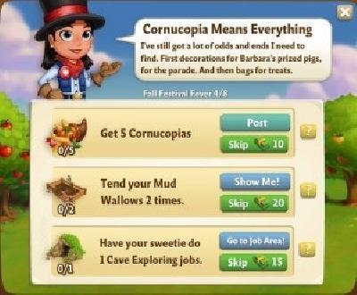 farmville 2 fall festival fever: cornucopia means everything rewards, bonus