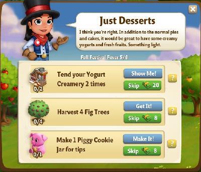 farmville 2 fall festival fever: just desserts rewards, bonus