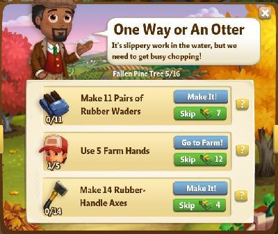 farmville 2 fallen pine tree: one way or an otter rewards, bonus