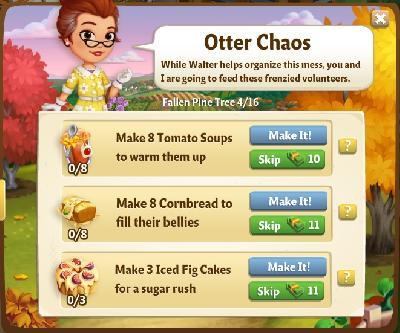 farmville 2 fallen pine tree: otter chaos rewards, bonus