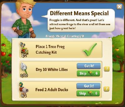 farmville 2 froggie went a-courting: different means special rewards, bonus