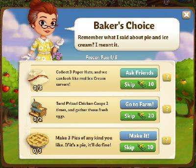 farmville 2 frozen fun: baker's choice part 4 of 8 rewards, bonus