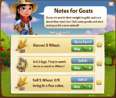 farmville 2 giving a crop: note for goats rewards, bonus