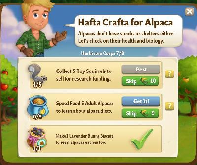 farmville 2 herbivore corps: hafta crafta for alpaca rewards, bonus