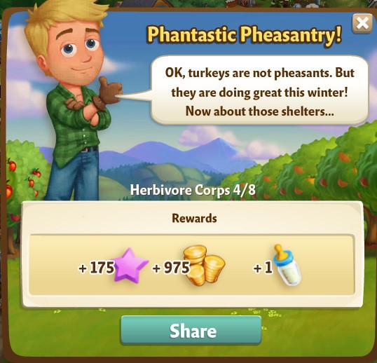 farmville 2 herbivore corps: the trouble with turkeys rewards, bonus