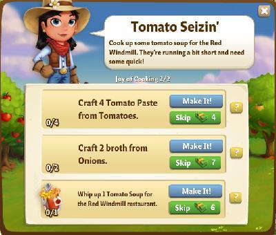 farmville 2 joy of cooking: tomato seizin rewards, bonus