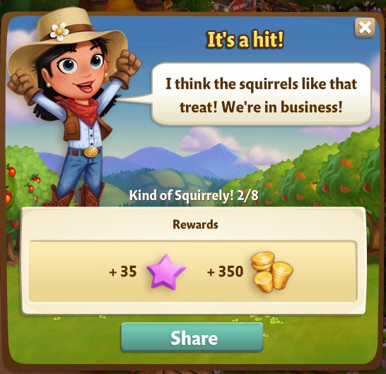 farmville 2 kind of squirrely: a bushy tale part 2 of 8 rewards, bonus