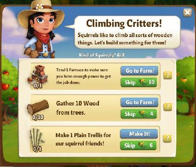 farmville 2 kind of squirrely: climbing critters part 6 of 8 rewards, bonus