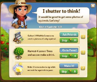 farmville 2 kind of squirrely: i shutter to think part 4 of 8 rewards, bonus