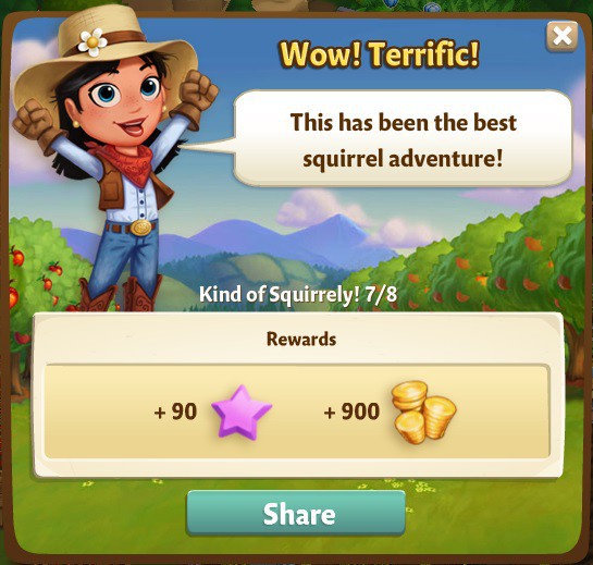 farmville 2 kind of squirrely: look a squirrel part 7 of 8 rewards, bonus