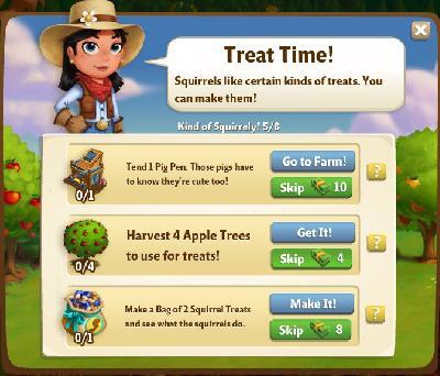 farmville 2 kind of squirrely: treat time part 5 of 8 rewards, bonus