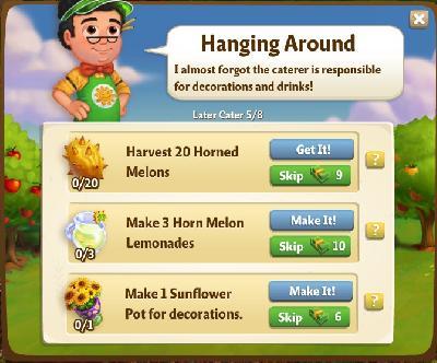farmville 2 later cater: hanging around rewards, bonus