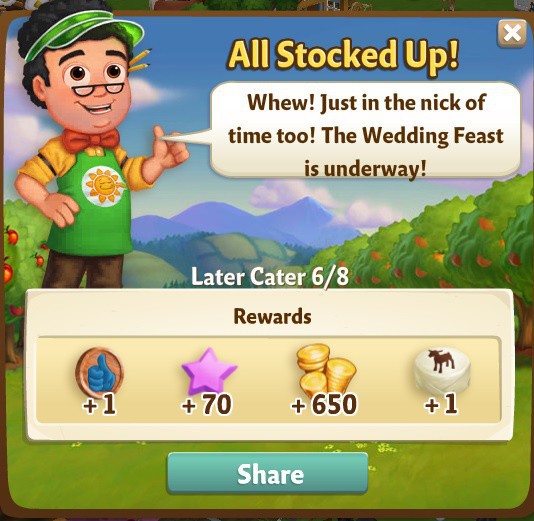farmville 2 later cater: rsvpeeved rewards, bonus