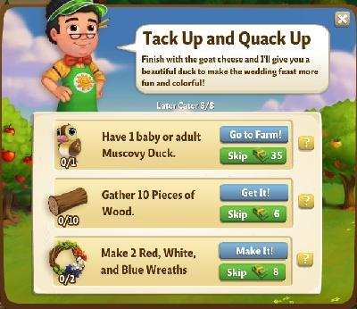 farmville 2 later cater: tack up and quack up rewards, bonus