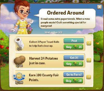 farmville 2 market run: ordered around rewards, bonus