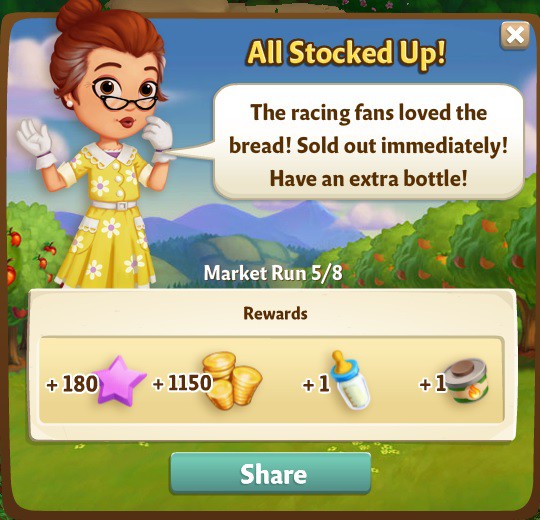 farmville 2 market run: she said bread rewards, bonus