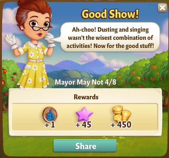 farmville 2 mayor may not: hurling the sterling rewards, bonus