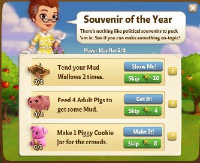 farmville 2 mayor may not: souvenir of the year rewards, bonus