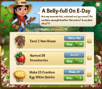 farmville 2 mayoral election: a belly-full on e-day rewards, bonus