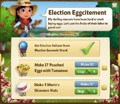 farmville 2 mayoral election: election eggcitement rewards, bonus