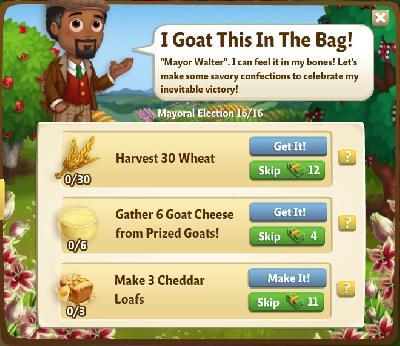 farmville 2 mayoral election: i goat this in the bag rewards, bonus