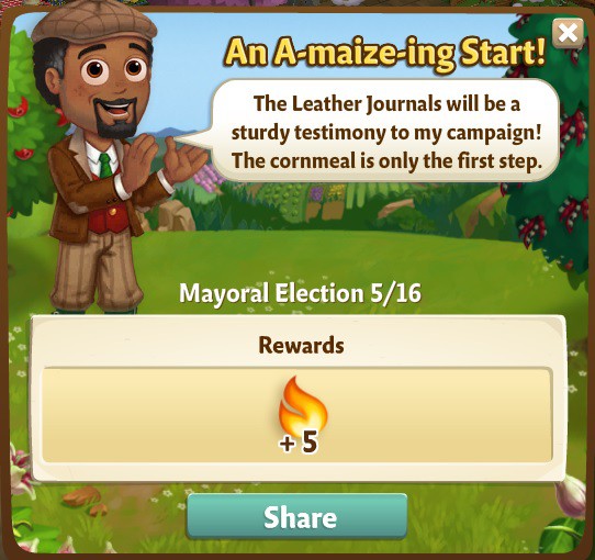 farmville 2 mayoral election: let's ear it for team walter rewards, bonus