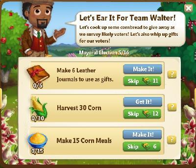 farmville 2 mayoral election: let's ear it for team walter rewards, bonus