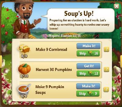 farmville 2 mayoral election: soups up rewards, bonus
