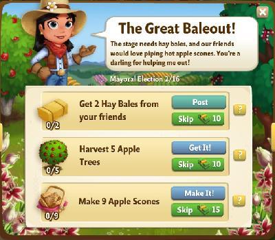 farmville 2 mayoral election: the great bailout rewards, bonus