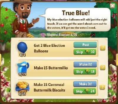 farmville 2 mayoral election: true blue rewards, bonus
