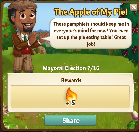 farmville 2 mayoral election: walter's words of wisdom rewards, bonus