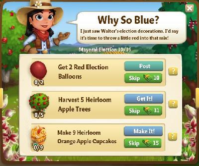 farmville 2 mayoral election: why so blue rewards, bonus