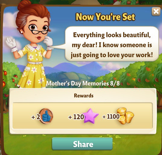 farmville 2 mother's day memories: a little blue rewards, bonus