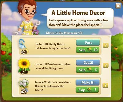 farmville 2 mother's day memories: a little home decor rewards, bonus