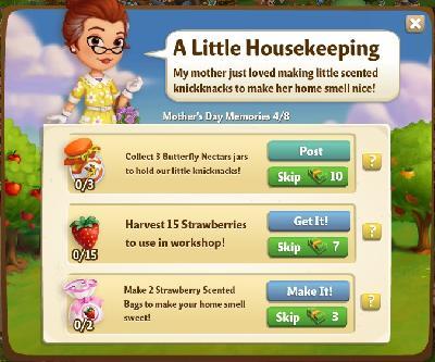 farmville 2 mother's day memories: a little housekeeping rewards, bonus