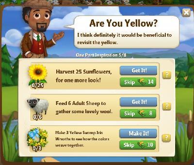 farmville 2 one part inspiration: are you yellow rewards, bonus