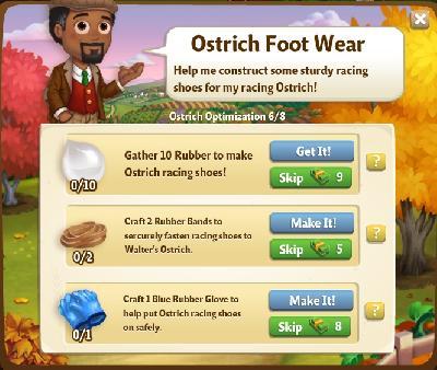 farmville 2 ostrich optimization: ostrich foot wear rewards, bonus