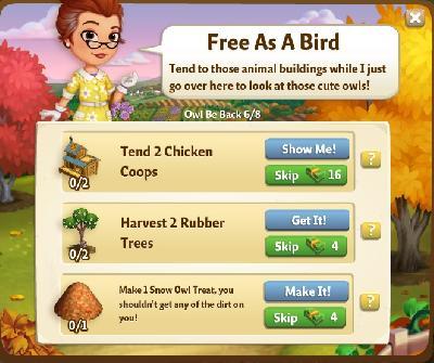 farmville 2 owl be back: free as a bird rewards, bonus