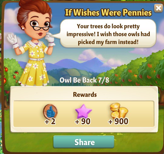 farmville 2 owl be back: hoot can it be now rewards, bonus