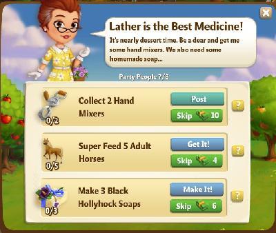 farmville 2 party people: lather is the best medicine rewards, bonus