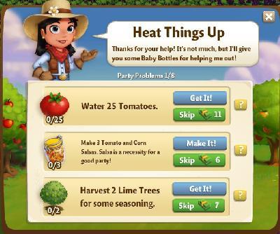 farmville 2 party problems: heat things up rewards, bonus