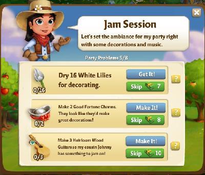farmville 2 party problems: jam session rewards, bonus
