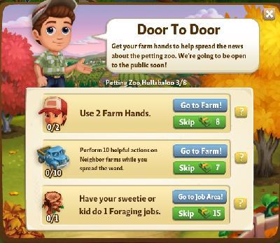 farmville 2 petting zoo hullabaloo: door to door rewards, bonus