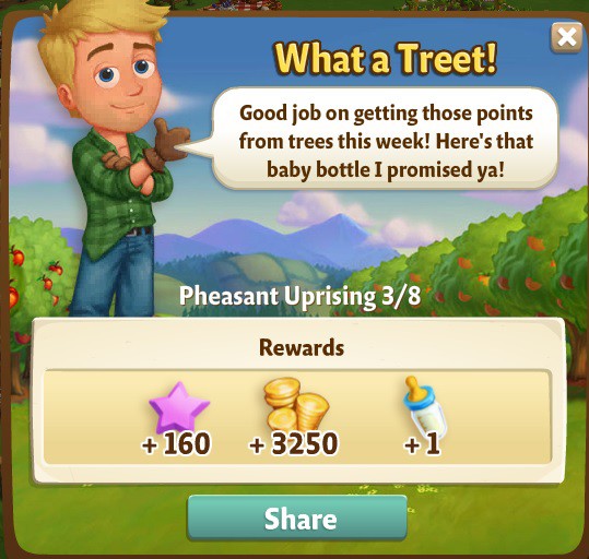 farmville 2 pheasant uprising: branching out rewards, bonus