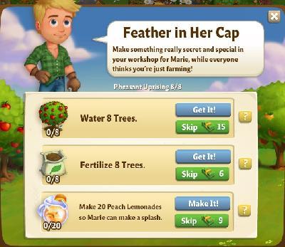 farmville 2 pheasant uprising: feathe in her cap rewards, bonus