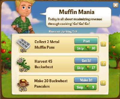 farmville 2 pheasant uprising: muffin mania rewards, bonus