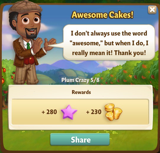 farmville 2 plum crazy: cream of the crop rewards, bonus
