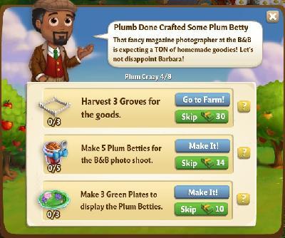 farmville 2 plum crazy: plumb done crafted some plum betty rewards, bonus