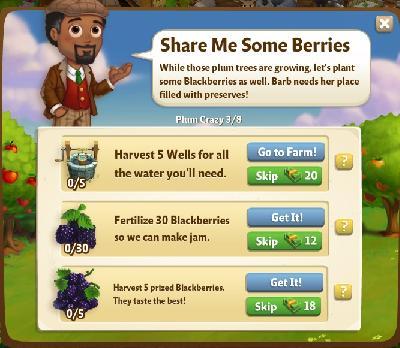 farmville 2 plum crazy: share me some berries rewards, bonus